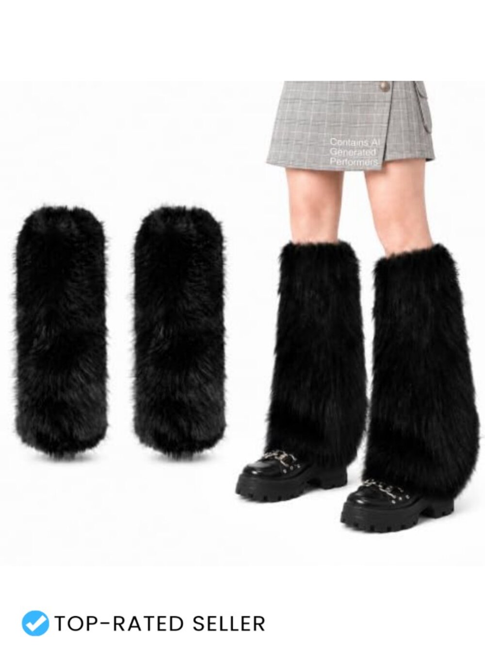 Faux Fur Leg Warmers Fuzzy Boot Cuffs Women Winter Cosplay Accessories